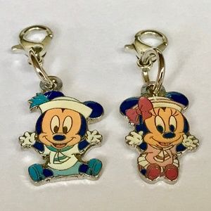 Disney Babies Nautical Mickey Minnie Mouse Charm DCL Cruise Nautical Zipper Pull